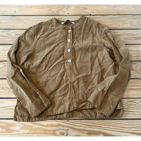 Zara Tops - Zara 1/2 Button Long Sleeve Top Size Small Women’s Brown